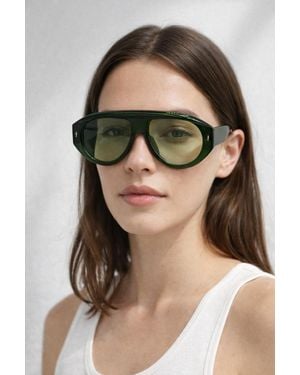 SVNX Oversized Bold Aviator Sunglasses - Green