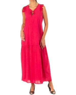 La Martina Sleeveless Dress With Closed Neck Lwd007 - Pink