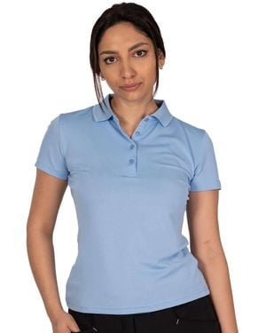 Island Green Ladies Classic Micro Pique Golf Polo Shirt (Cerulean) - Blue
