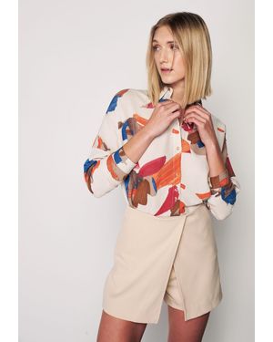 Bianco Lucci Lasergesneden Denim Maxirok - Naturel