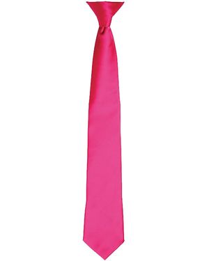 PREMIER Colours Satin Clip Tie (Pack Of 2) (Hot) - Pink
