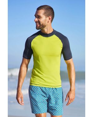 Mountain Warehouse Uv Rash Vest Sun Protection Quick Drying Swimwear Stretchy Beach Surf Top Nylon - Blue