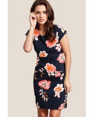 Weird Fish Floral 'Tallahasee' Print Dress Cotton - Blue