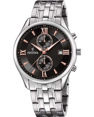 Festina F6854-7 Timeless Chronograph Watch - Grey