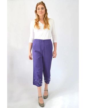 Secret Label Sequin Hem Crop Trousers - Blue