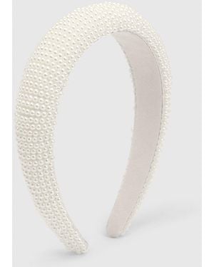 Boohoo Pearl Embellished Headband - White