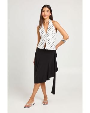 Boohoo Slinky Hanky Hem Midi Skirt - Black