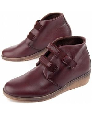 Purapiel Wedge Enkelboot Akilav Bordeaux - Paars