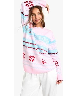 Boohoo Apres Ski Christmas Jumper - White