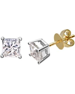 DIAMANT L'ÉTERNEL 18kt Geelgouden 1 Karaat J/i-gecertificeerde Prinses Geslepen Diamanten Oorknopjes - Metallic