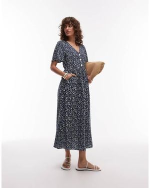 & Other Stories Midaxi Shirt Dress With Handkerchief Hem - Blue
