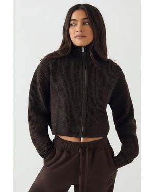 DSGN Studio Double Zip Through Knitted Jumper - Black