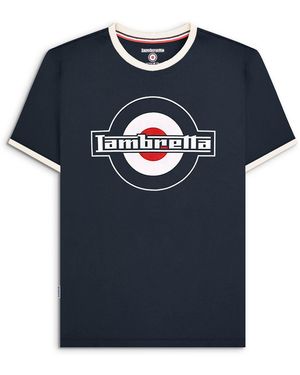 Lambretta Adults Tshirt Ringer Tee Textile - Blue