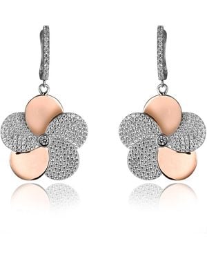 Orphelia 'Fioni' 925 Sterling Drop Earrings - Brown