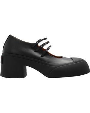 Marni Pablo Leather Court Shoes - Black
