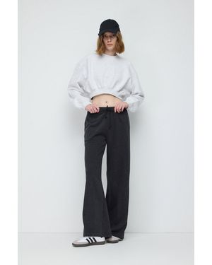 No Matter What Houtskool Wijde Pijp Jogger Broek - Grijs