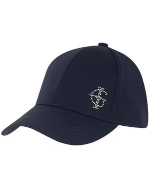 Island Green Ladies Diamante Logo Baseball Cap Cotton - Blue