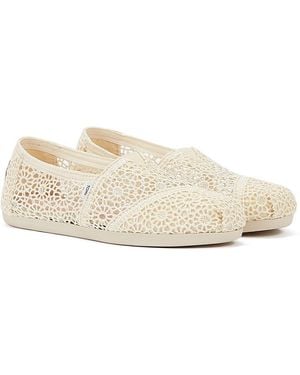 TOMS Apargata Crochet Natural Espadrilles Sandal Textile