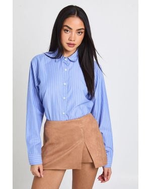 Boohoo Faux Suede Mini Skort - Blue