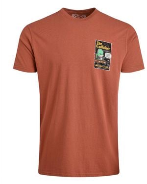 Weird Fish Codfather Back Print T-Shirt (Baked Clay) - Orange