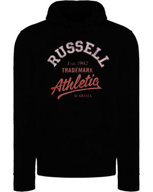 Russell Logo Hoodie Cotton - Black