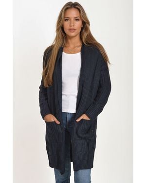 Joe Fresh Ribbed Open Front Cardigan - Blue