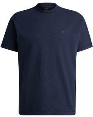 BOSS Tonal Logo Relaxed-Fit T-Shirt - Blue