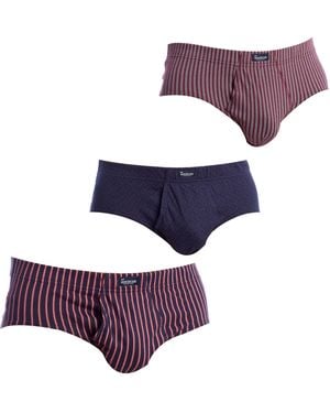 Abanderado Pack Of 3 Essential Print Briefs With Opening A0090 - Purple