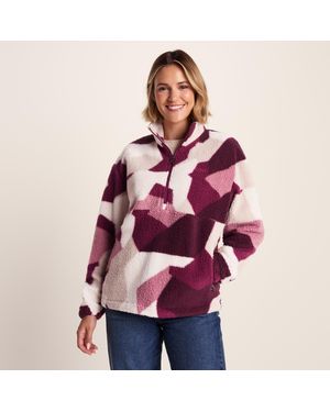 TOG24 Sara Sherpa Fleece Oversized Camo Print - Red
