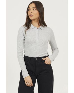 Brave Soul Ribbed Button Down Collared Top - White