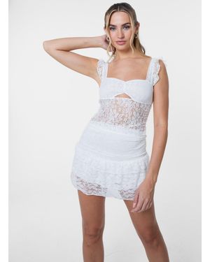 Pink Vanilla Lace Cut Out Top - White