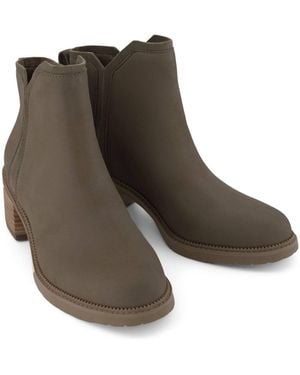 TOMS Hailey Leren Dames Canteen Hakken Enkellaarsjes - Groen