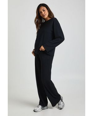 Boohoo Maternity Long Sleeve T-Shirt & Wide Leg Trouser Co-Ord - Black