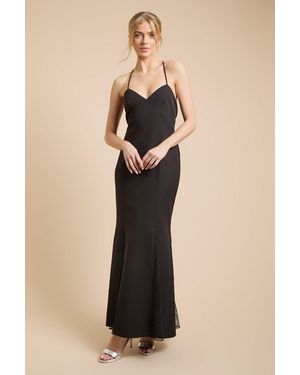 Oasis Lace Godet Crepe Maxi Dress - Natural