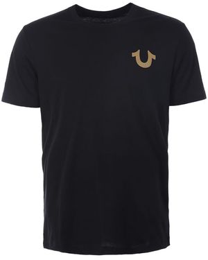 TRUE RELIGION T-shirt Met Ronde Hals En Schuine Logoprint Op De Rug Voor , Zwart