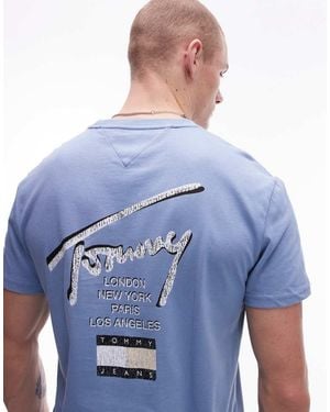 Tommy Hilfiger Regular Signature Back Print T-Shirt - Blue