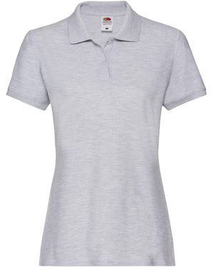 Fruit Of The Loom Ladies Premium Cotton Pique Lady Fit Polo Shirt (Heather) - Grey
