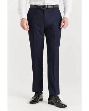 Paul Andrew Suit Trouser Prince Of Wales Formal - Blue