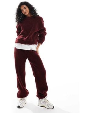 ASOS Borg Cuffed Jogger Co Ord - Red