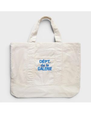 GALLERY DEPT. Logo-Print Cotton-Corduroy Tote Bag - White