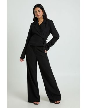 Boohoo Tailored Wide Leg Trouser - Blue