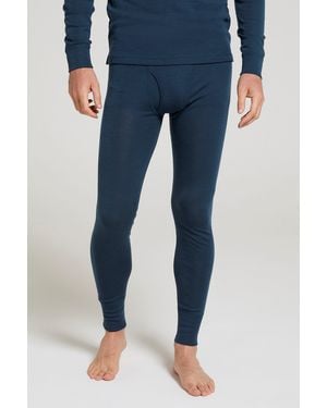 Mountain Warehouse 'Merino' Thermal Base Layer Trousers Quick Dry Breathable Warm Trousers Wool - Blue