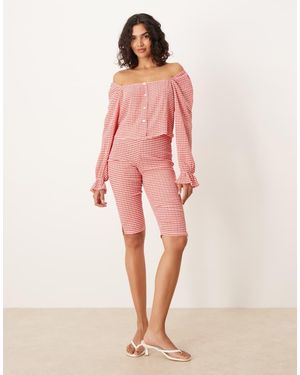 ASOS Off Shoulder Milk Maid Top Co-Ord - Pink