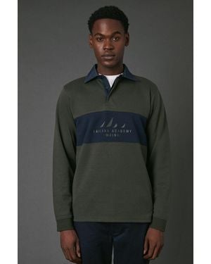 MAINE Dark Sailing Academy Rugby Top Cotton - Grey
