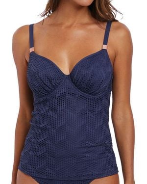 Fantasie Marseille Bardot Gathered Full Cup Tankini - Blue