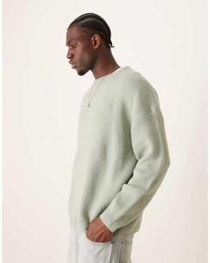 ASOS Oversized Knitted Brushed Crew Neck Jumper - Natural