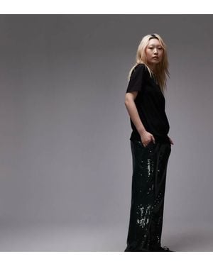 Topshop Unique Sequin Tailored Trouser - Grey