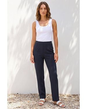 Roman Petite Straight Leg Ponte Stretch Trouser - Blue
