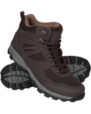Mountain Warehouse 'Mcleod' Hiking Boots Eva Footbed Mesh Lined Lace Up Walking Shoes - Brown