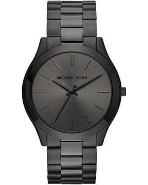 Michael Kors Slim Runway Mk8507 44Mm Ion-Plated Stainless Steel Ladies Watch - Black
